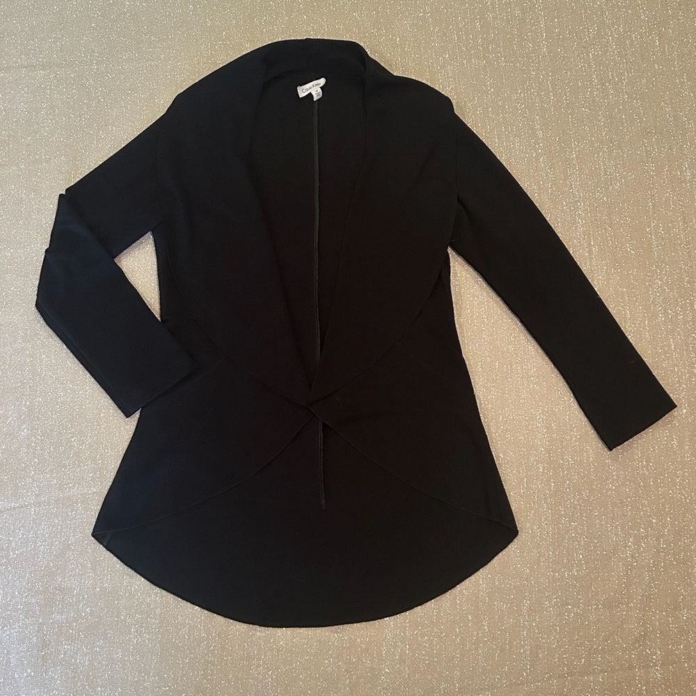 Calvin Klein black open front cardigan sweater, size M